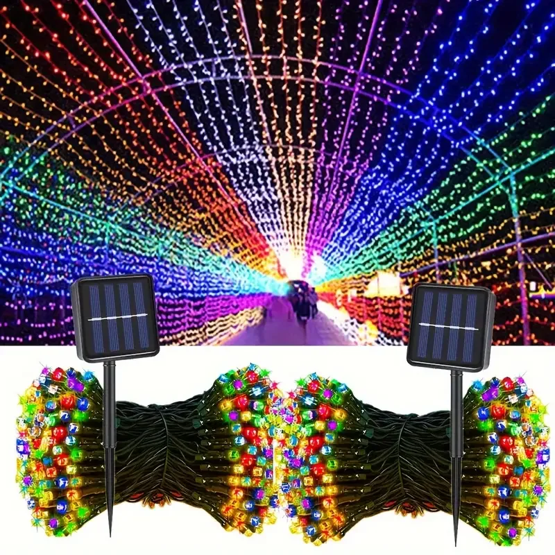 Ghirlanda Luci Solari Da Esterno Kousee – 12 Metri, 100 LED, Multicolore, 8 Modalità, Impermeabile IP65 Per Giardino E Feste