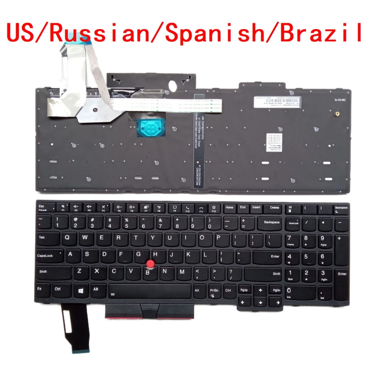 Teclado Retroiluminado para Lenovo Thinkpad Eua Russo Espanhol Brasil Laptop Lenovo T15 Gen1 P15s Gen1 Notebook Substituição do pc Novo