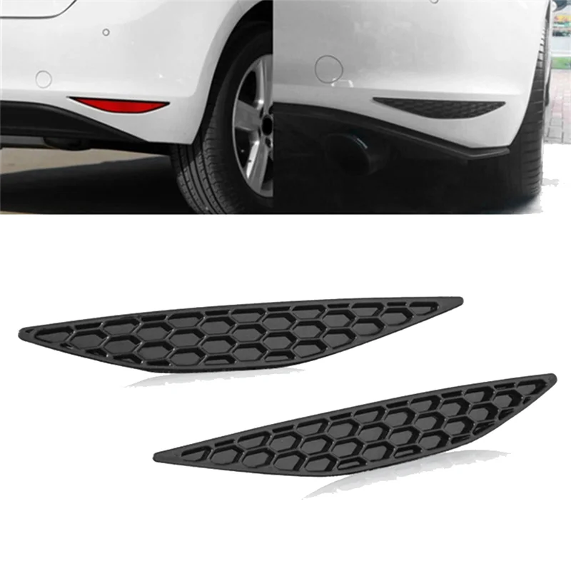 1Pair Car Styling Honeycomb Tail Rear Fog Light Cover Trim for Golf 7 GTI MK7 2014- Rear Bar Bumper Strips Sticker