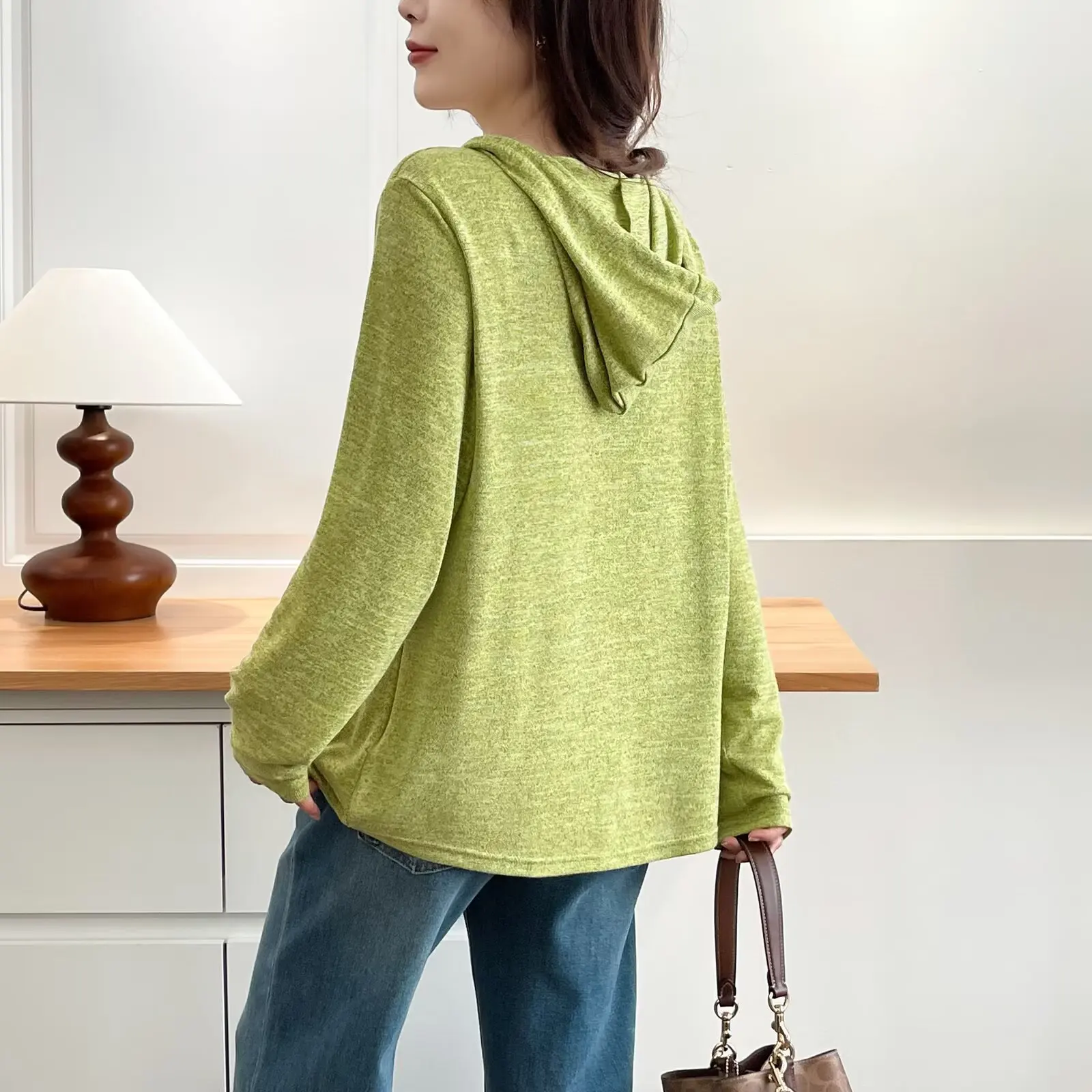 XXXXL Fashion Plus Size Women's T-Shirt 2025 Autumn New Hooded Sweatshirt Top Long Sleeved Tees 2564