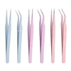 Eyebrow Tweezers Stainless Steel Slant Tip Hair Removal Makeup Tool Kit Eyelashes Extension High Precision Anti-Static Tweezers 1