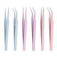 Eyebrow Tweezers Stainless Steel Slant Tip Hair Removal Makeup Tool Kit Eyelashes Extension High Precision Anti-Static Tweezers 1