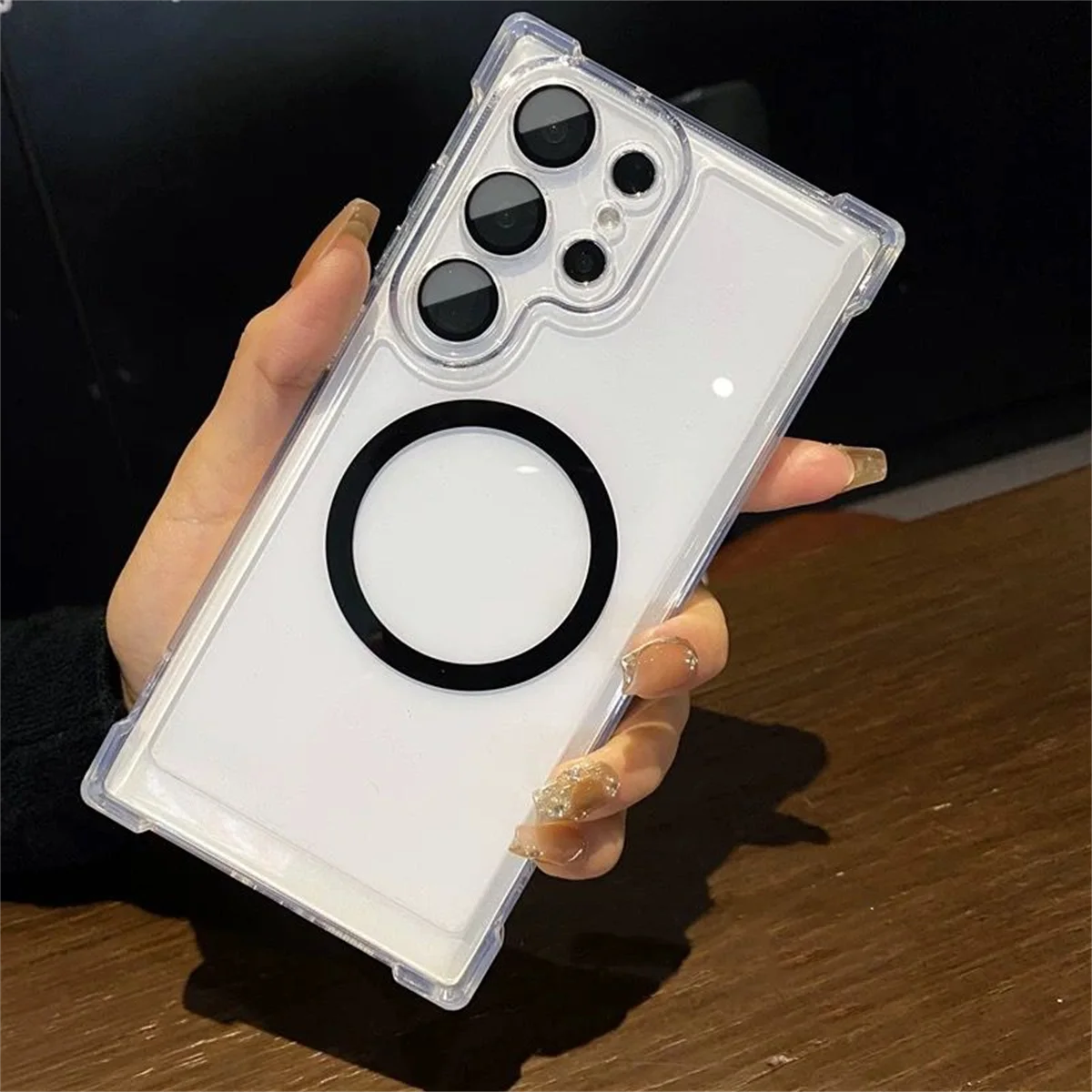 Transparent Armour Magnetic Case with Reinforced Shockproof Protection