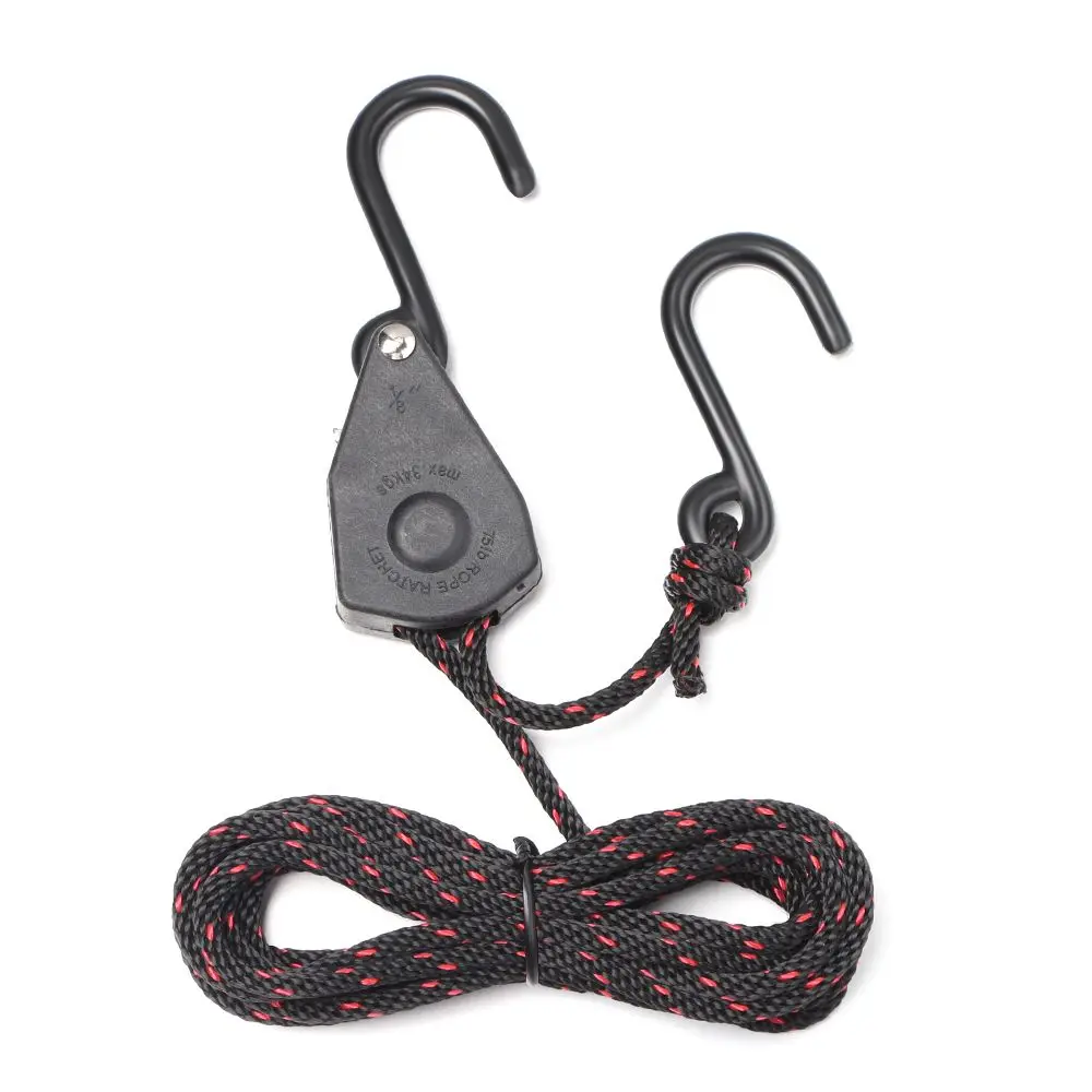 1/4 1/8 Inch Heavy Duty Adjustable Hanging Rope Clip Pulley Ratchets Kayak  And Canoe Boat Bow Stern Rope Lock Tie Down Strap