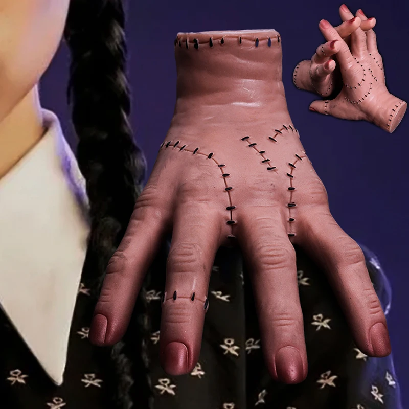 

Horror Wednesday Addams Thing Hands Cosplay Family Figurine Desktop Crafts Home Decoration Holiday Halloween Party Costume Props