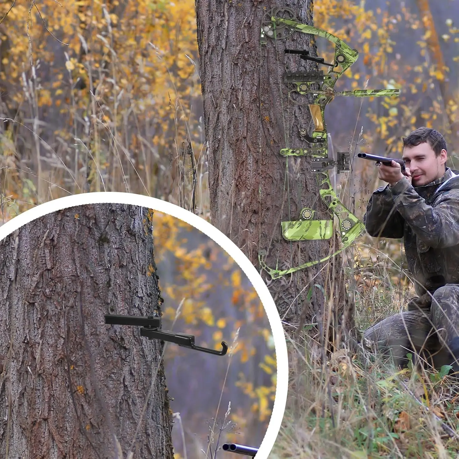 Tree Stand Bow Hangers Bow Hunting Folding Holder Archery Shooting Gear Tree Stand Outdoors Hunting Supplies