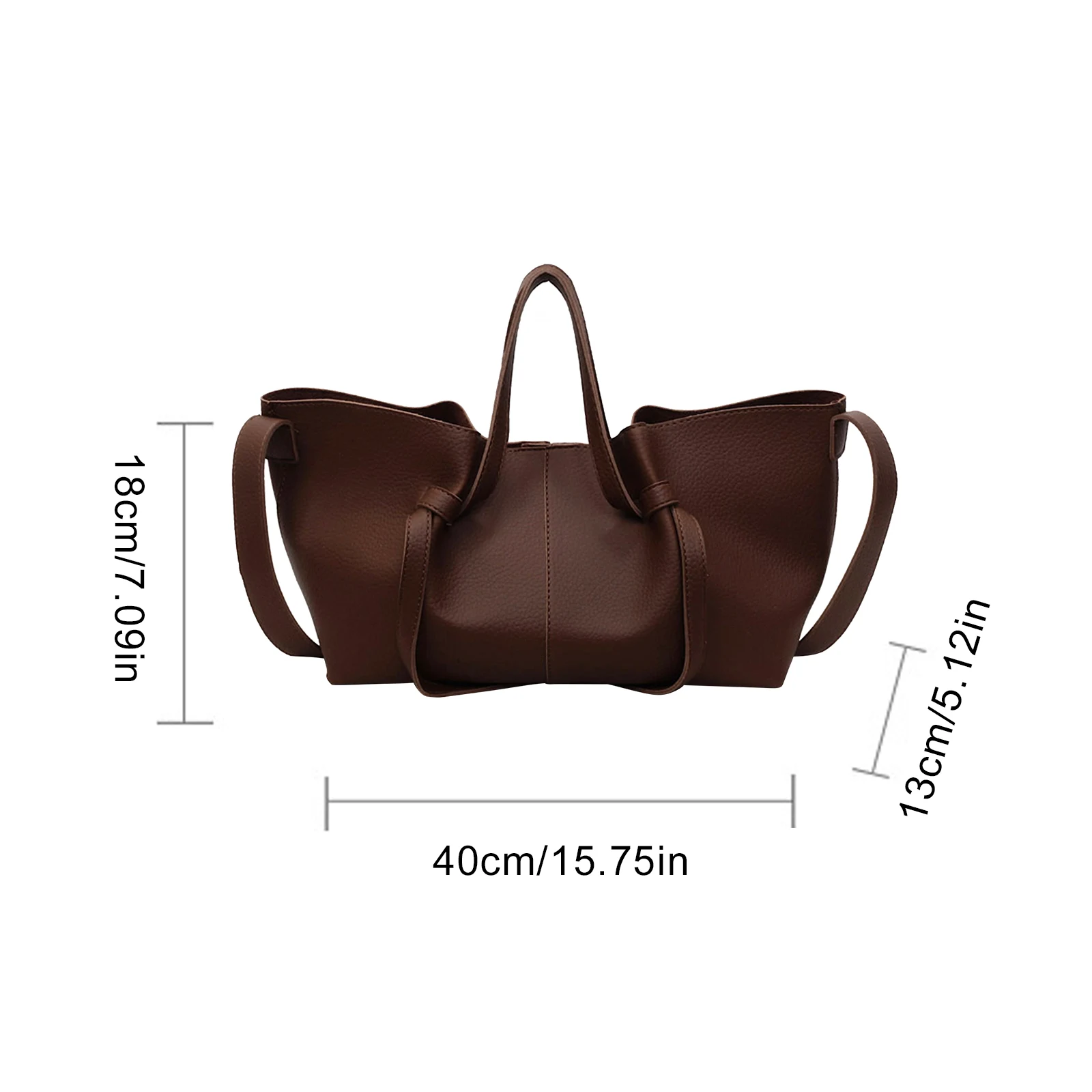 PU Leather Leisure Crossbody Bag Solid Color Vintage Sling Bag Large Capacity Elegant Satchel Bag Travel Date Work Handbag