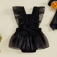 Baby Clothing Girl Halloween Romper Skeleton Print Ruffles Jumpsuit for Newborn Cute Clothes 2