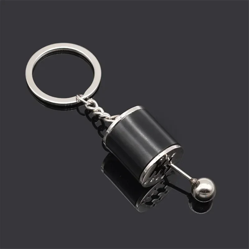 Key Chains Creative Car 6 Speed Gearbox Gear Head Keychain Manual Transmission Lever Metal Key Ring Car Refitting Metal Pendant