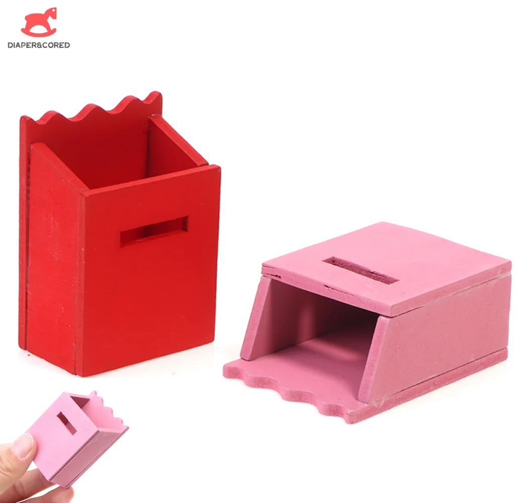 

1:12 Dollhouse Miniature Retro Mailbox With Newspaper DIY Doll House Decoration Accessories Kids Pretend Play Toys