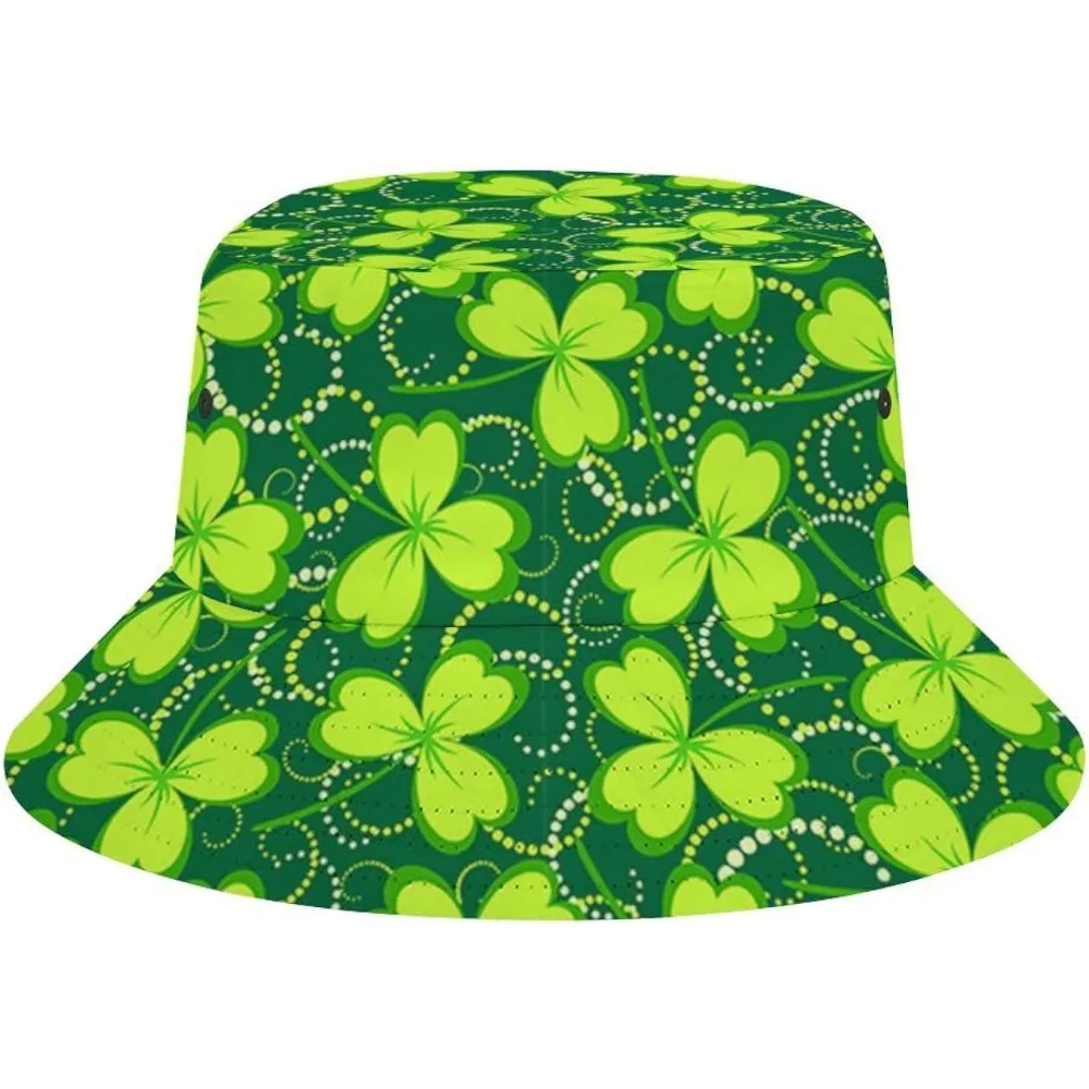 

St. Patrick's Day Fisherman Cap Hip Hop Gorras Summer Unisex Lucky Clover Printing Bucket Hat Outdoor Beach Hiking Fishing Caps