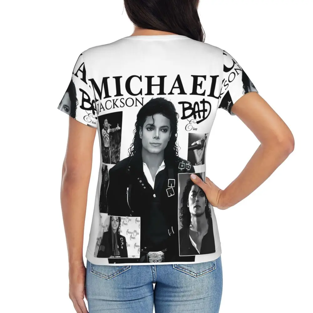 Michael Jackson Dancing T-Shirt Women Short Sleeve T Shirts Round Neck Clothes Cotton Summer Tees Streetwear