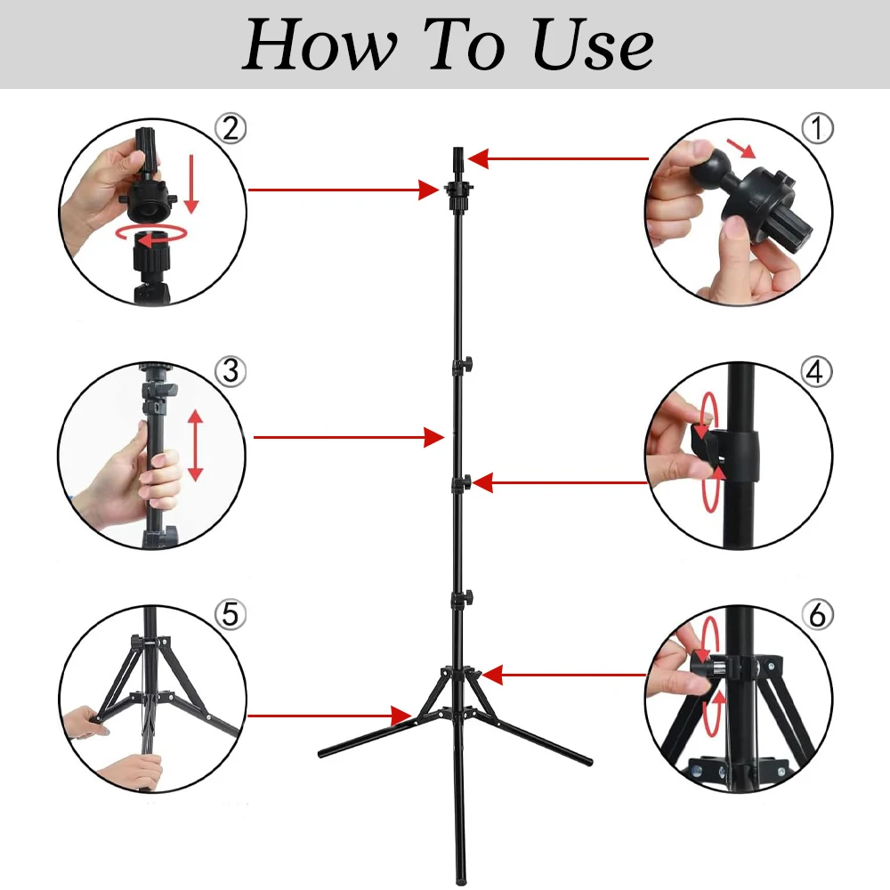 Canvas Block Head Mannequin With Adjustable Tripod Wig Stand_voghion.com