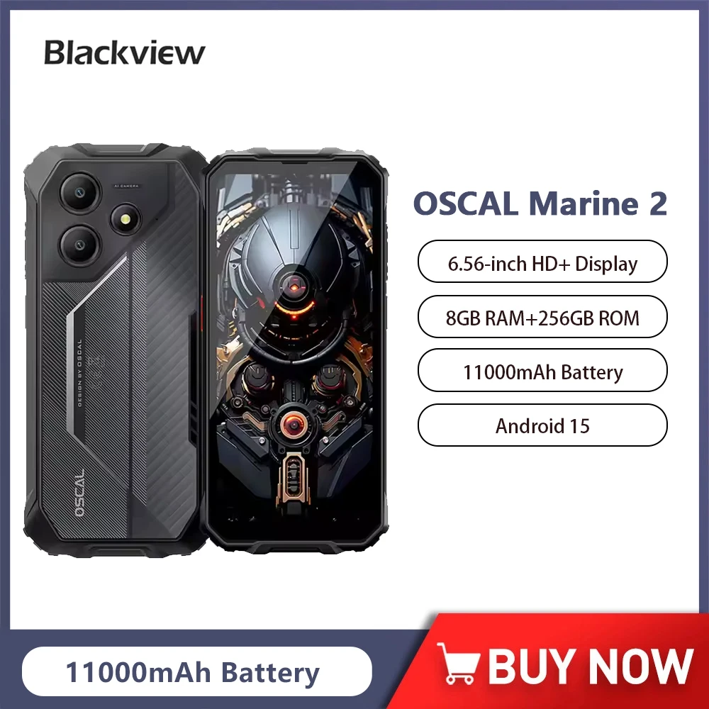 OSCAL Marine2 タフネススマホ Android 15 Blackview OSCAL MARINE 2 AI Smartphone Android 15, 6.56