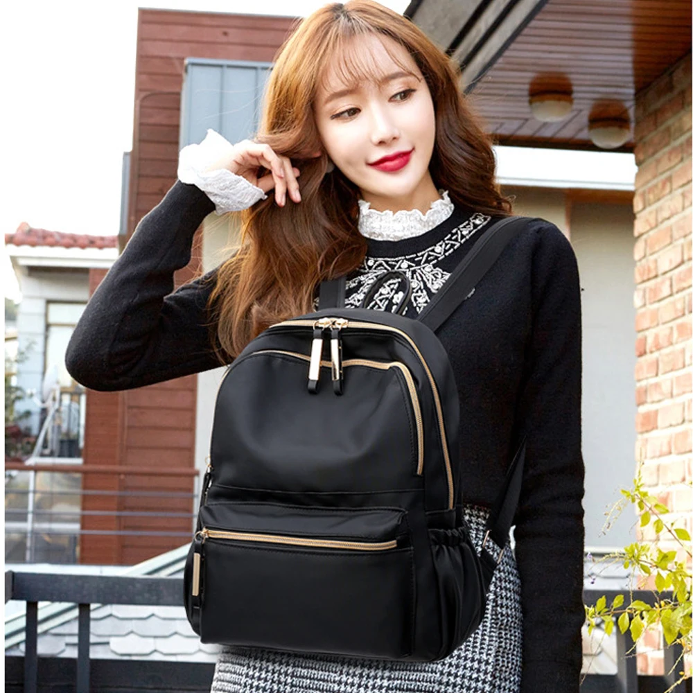 Women Casual Soft Nylon Oxford Travel Bags Rucksack Daypacks School Backpack Shoulder Bag