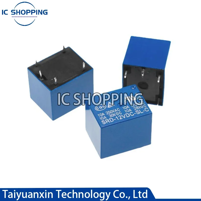 

100PCS SRD-05VDC-SL-C SRD-12VDC-SL-C SRD-24VDC-SL-C SRD-03VDC-SL-C SRD -03V 05V 06V 09V 12V 24V 48VDC Relay 10A 250VAC 5PIN T73