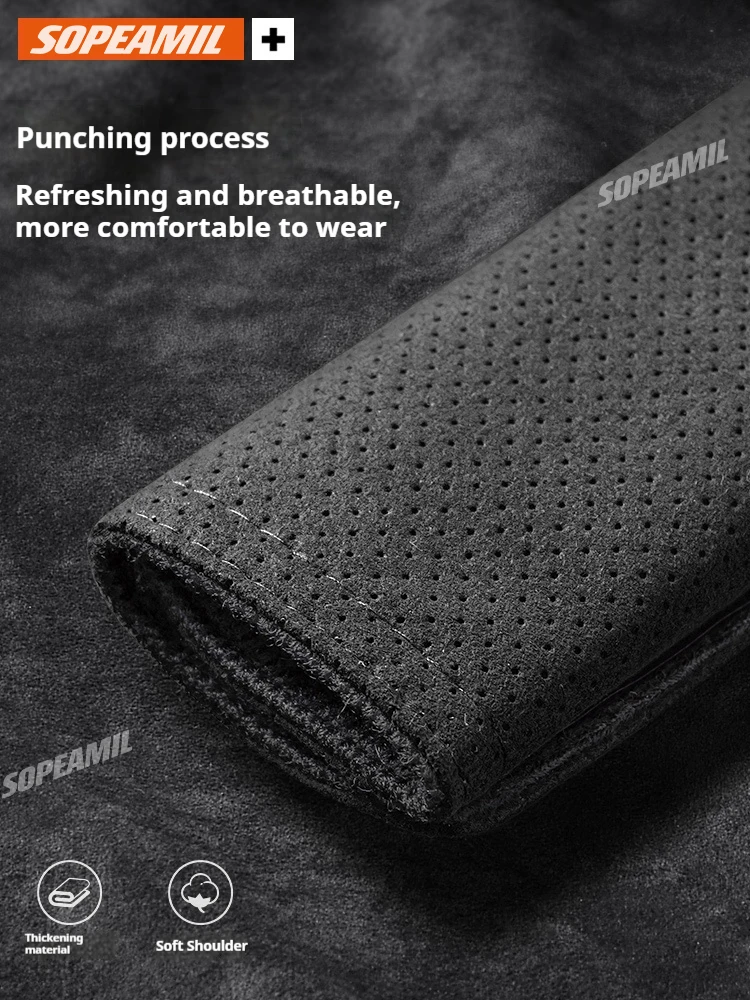 Car Safety Belt Cover Suede Seat Belts Shoulder Protector Pad For Volkswagen New R Tiguan Passat Arteon CC Touareg Golf GTI Polo