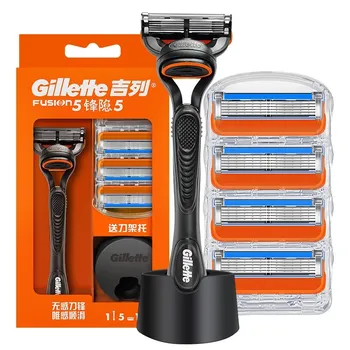 Gillette Razor Fusion 5 Rasoio da uomo con lama ultra sottile con tagliapasta 1 manico 5 testina di rasoio 1 supporto 1