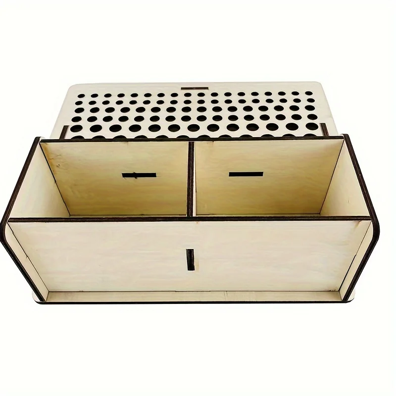 Wood Storage Box Leather Tool Storage Holder Painting Brush Tool Rack Multifunction Leathercraft Tools Holder 1PC YOMDID