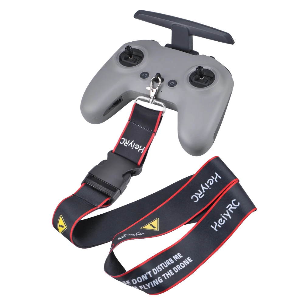 Bracelet de télécommande pour drone FPV Phantom 3/4, porté sur l'épaule, montrant le confort de la sangle rembourrée de 64 cm.