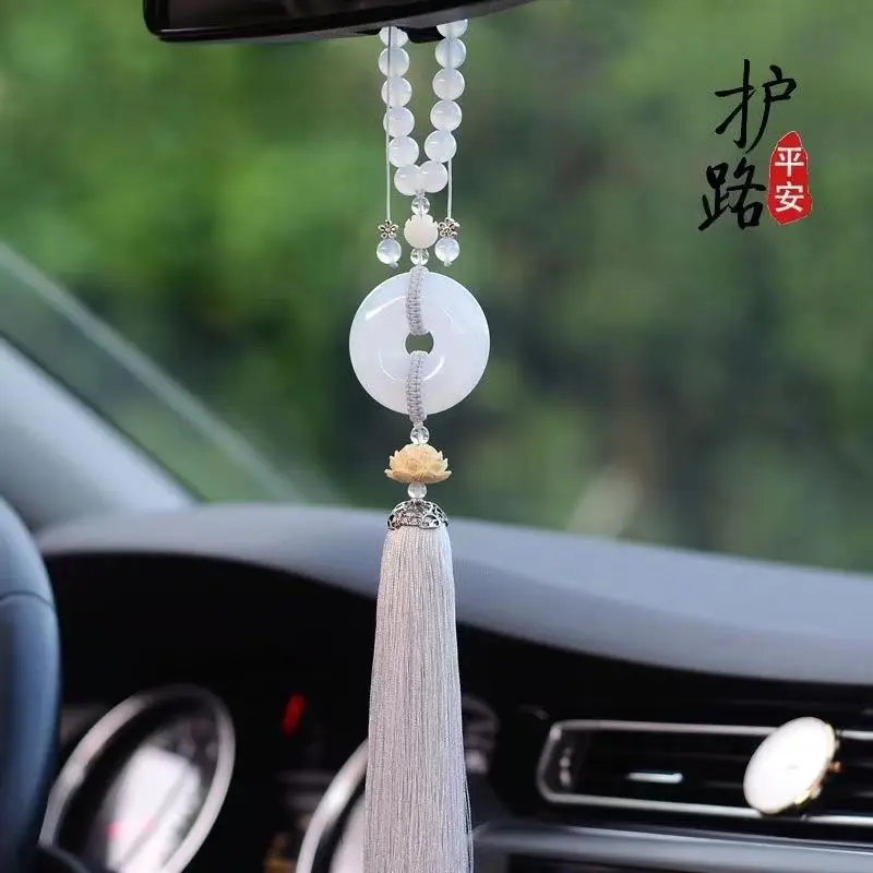 UMQ Car pendant high-grade jade safe buckle men and women car hanging accessories car rearview mirror