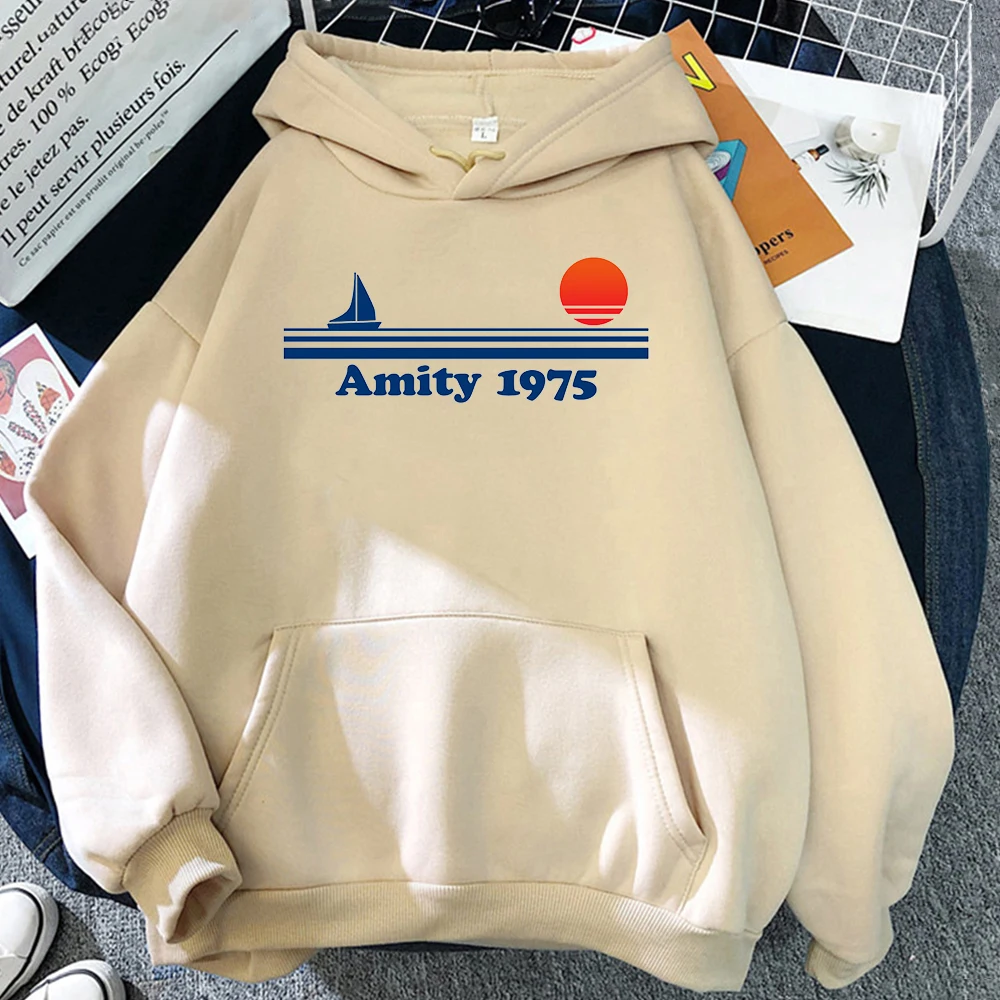 

Amity 1975 Retro Hooded Hoodie Trend Sportswear Man Fleece Hip Hop Brand Warm Mens Sweatshirts Vintage Street Long Sleeve