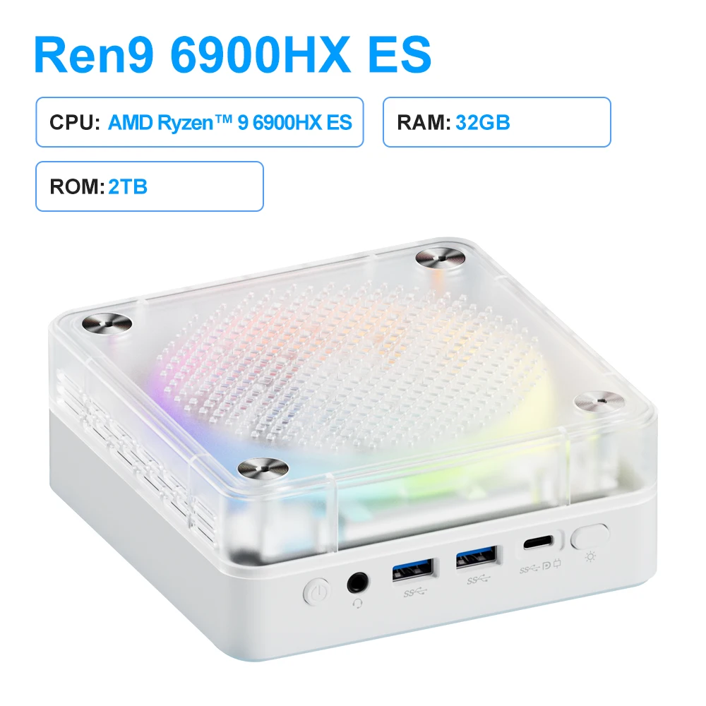 Genmachine New R9 6900HX ES Mini PC Windows 11 Ryzen WiFi 6 Gaming