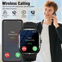 2025 Men's Smart Watch with Wireless Calling, Dual Straps (Stainless Steel+Silicone), Step Counter Flashlight & Message Reminder - Image 2