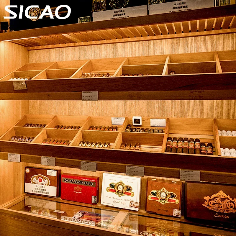 Design Luxury Cigar Room Humidifier Refrigerated Fridge Humidor Abinet Intelligent Humidity Temperature Control