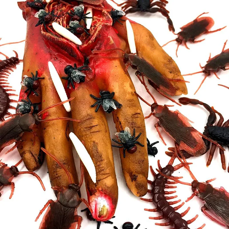 50 Scarafaggi Finti Realistici In Plastica | Scherzi Per Pesce D'Aprile E Halloween | Insetti Giocattolo 7 Cm | Decorazioni Paurose