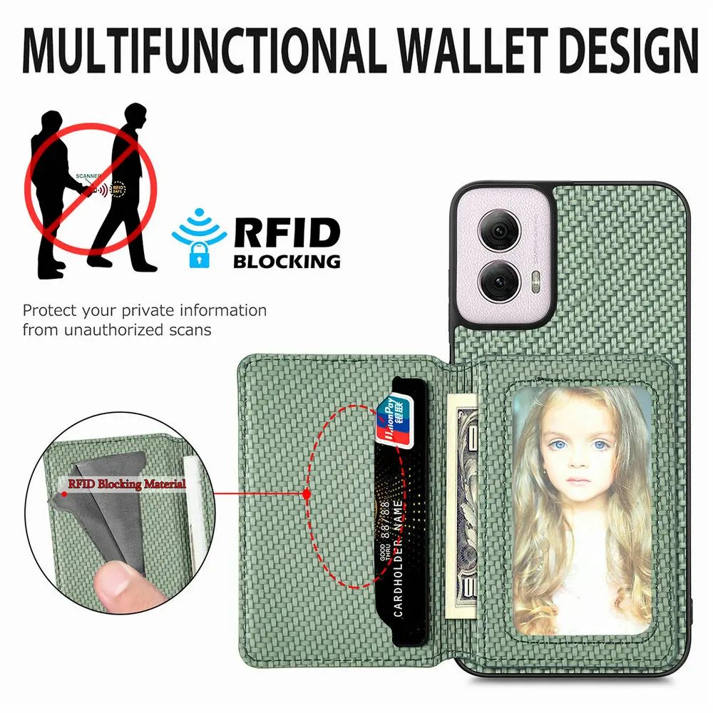 Premium RFID-Blocking Magnetic Leather Wallet Case with Card Holder