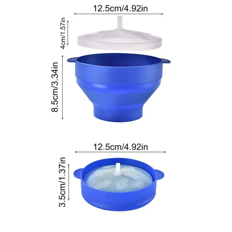 Silicone Microwave Popcorn Maker Bowl with Lid