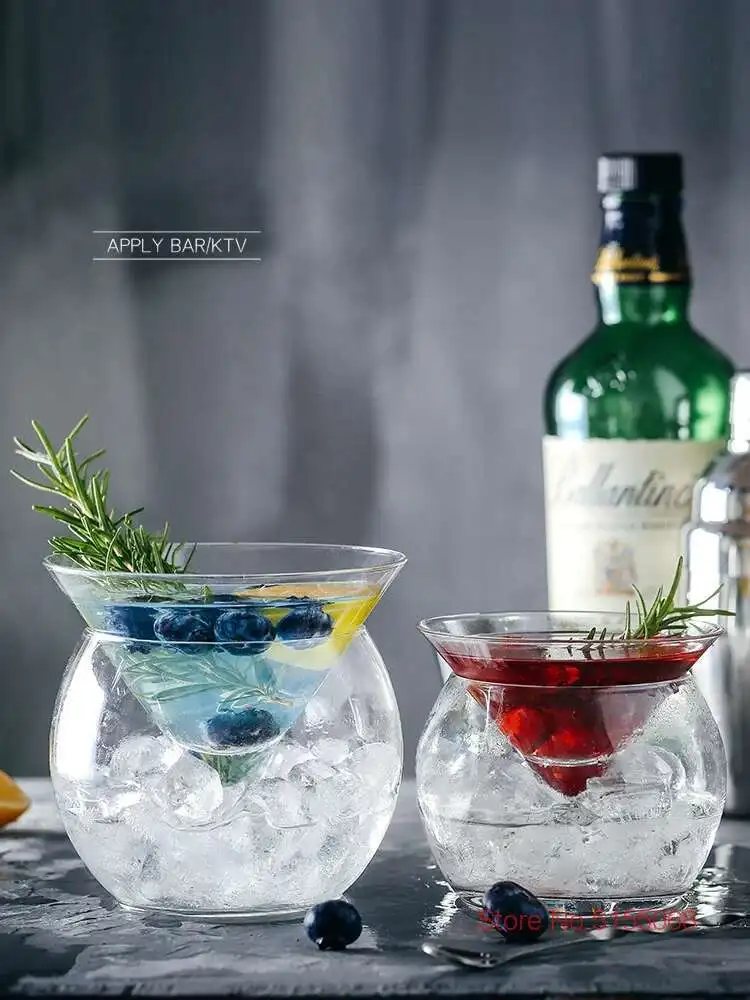 Description Picture 6 of item2022 Unique Cocktail Glass Fancy Restaurant Artistic Conception Dry Ice Set Molecular Gastronomy Container Martini Smoothie Cup
