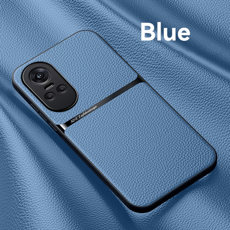Luxury Solid Color Leather Phone Case - Shockproof Soft Back Cover