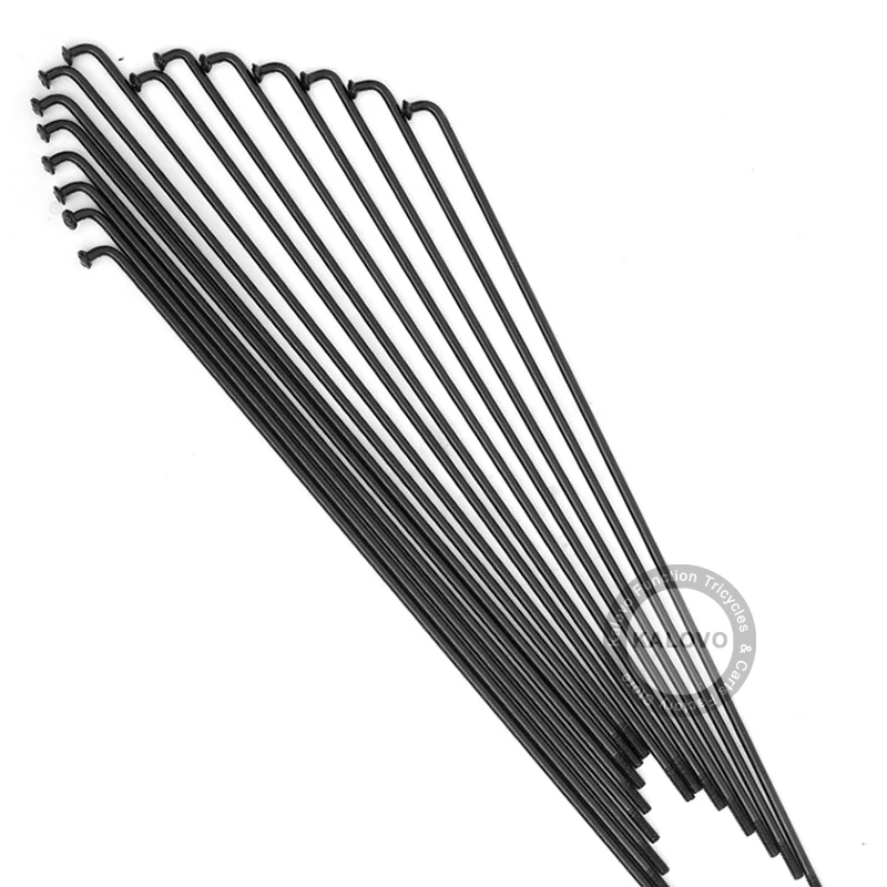 Bicycle Spokes 20pcs Black Steel With Nipples Electric Bike
