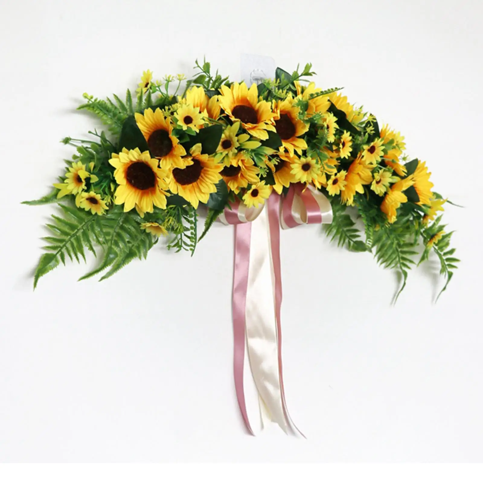 29 Inch Artificial Swag Flower Garland Arch Wreath Centerpiece for Front Door Wedding Backdrop Garden Decoration