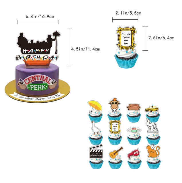 Friends Birthday Decoration Friends Tv Show Party Supplies  Birthday Balloons Friends Cake Topper Birthday Banner 3