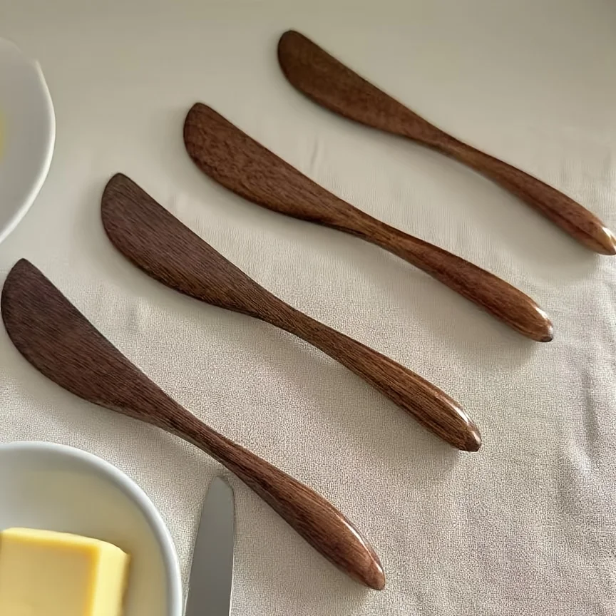 1Pc Wooden Marmalade Knife Japan Butter Spatula Dinner Knives Thick Wooden Handle Knife Style Cheese Cutter Kitchen Tool Gadgets