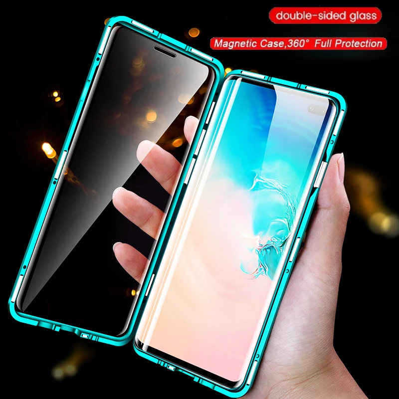 

Phone Shell For Samsung Galaxy A73 A71 A70S A70 A72 4G 5G 360° Magnetic Flip Double Sided Tempered Glass Cover Fundas Phone Case