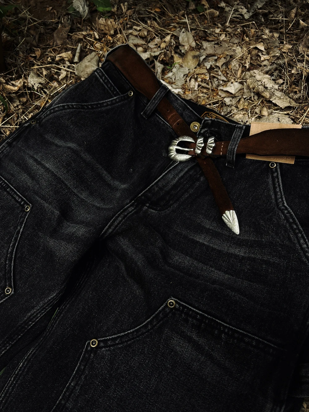 Tailor Brando B01 Lumberjack Pants 12.8OZ Denim YKK Zipper Washed Distressed Vintage Men's Jeans 3