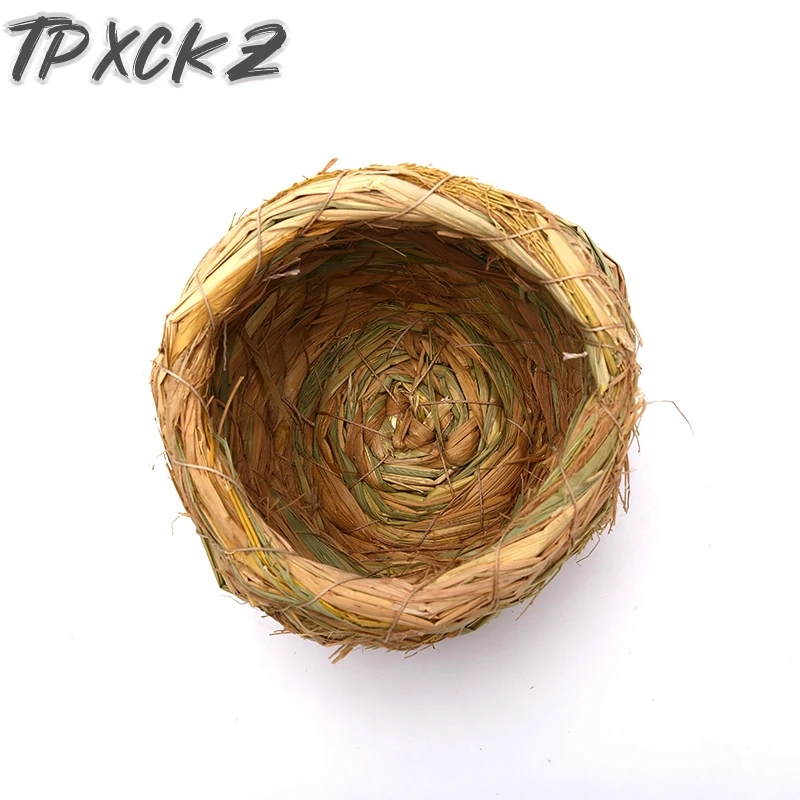 Bird House Handmade Straw Bird Nest Natural Grass Cage Decorative Weave Hanging Parrot Courtyard