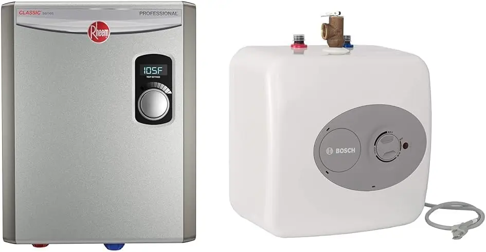 18kW 240V Tankless Electric Water Heater & Bosch Electric Mini-Tank Water Heater Tronic 3000 T 2.5-Gallon (ES2.5) Eliminate Time
