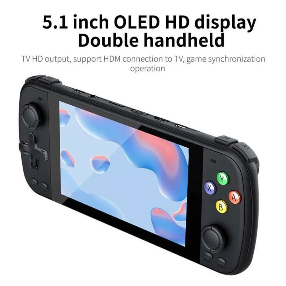 PS5000 двойная игровая консоль в ретро стиле, портативная игровая консоль в ретро стиле, консоль для видеоигр с HD-экраном 5,1 дюйма, портативная игровая консоль