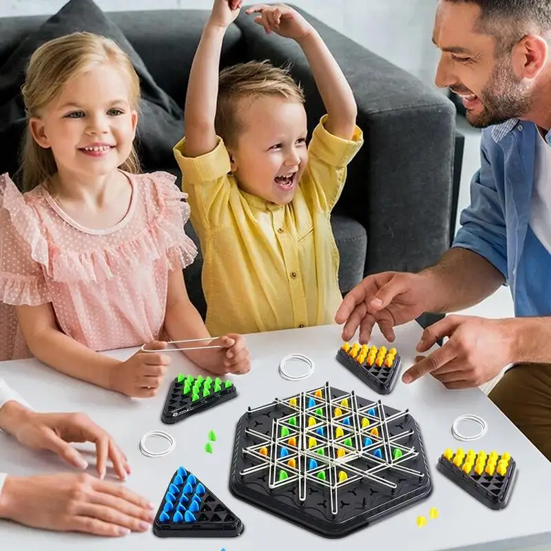 Geometry Chain Chess Puzzle Triangle Chess aldult Kids Desktop Game Rubber Band Training Family Interaction Exercise Thinking 2