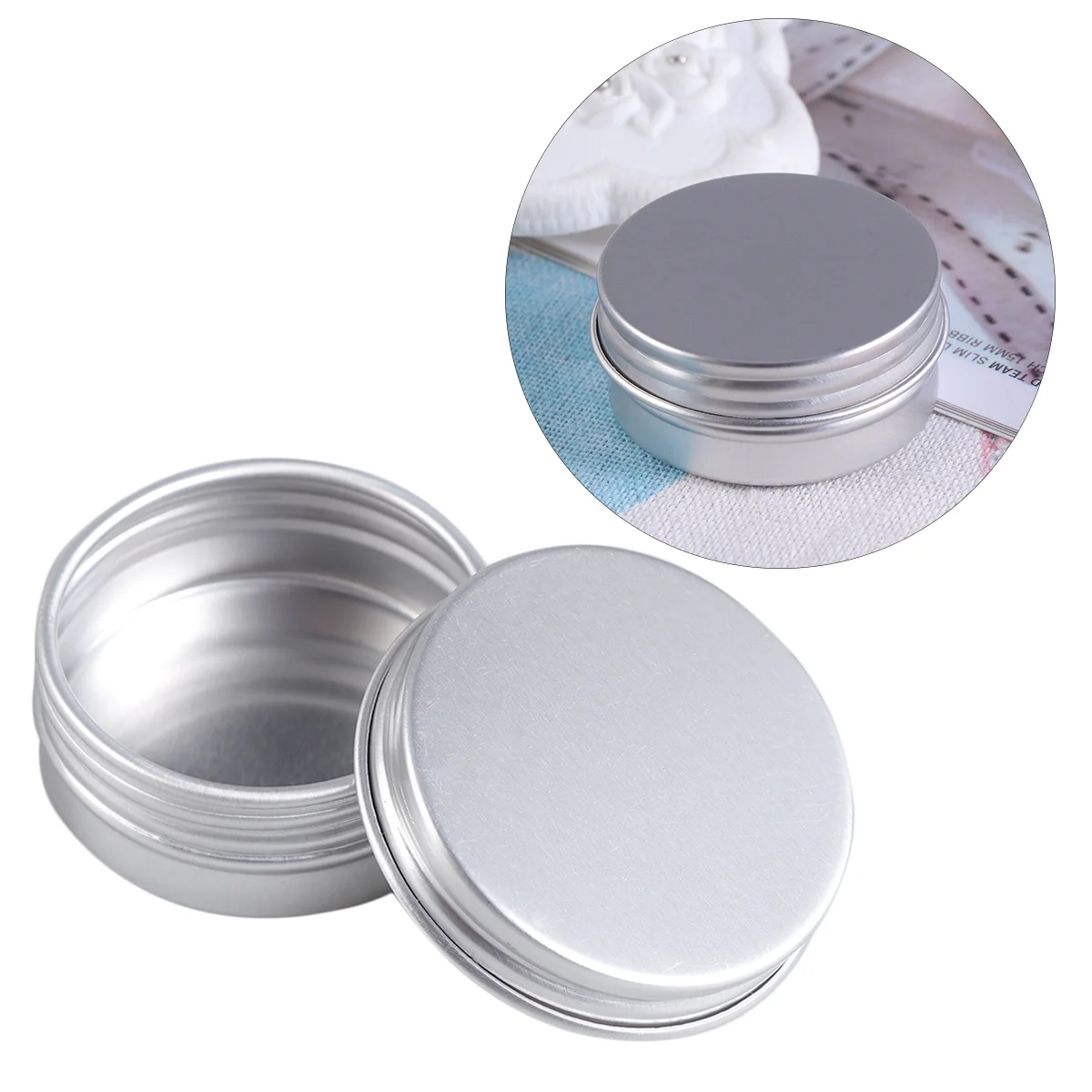 

Tin Aluminum Tins Cans Metal Aluminium Cosmetic Round Empty Box Container Jar Screw Cancream Refillable Small Case Candle