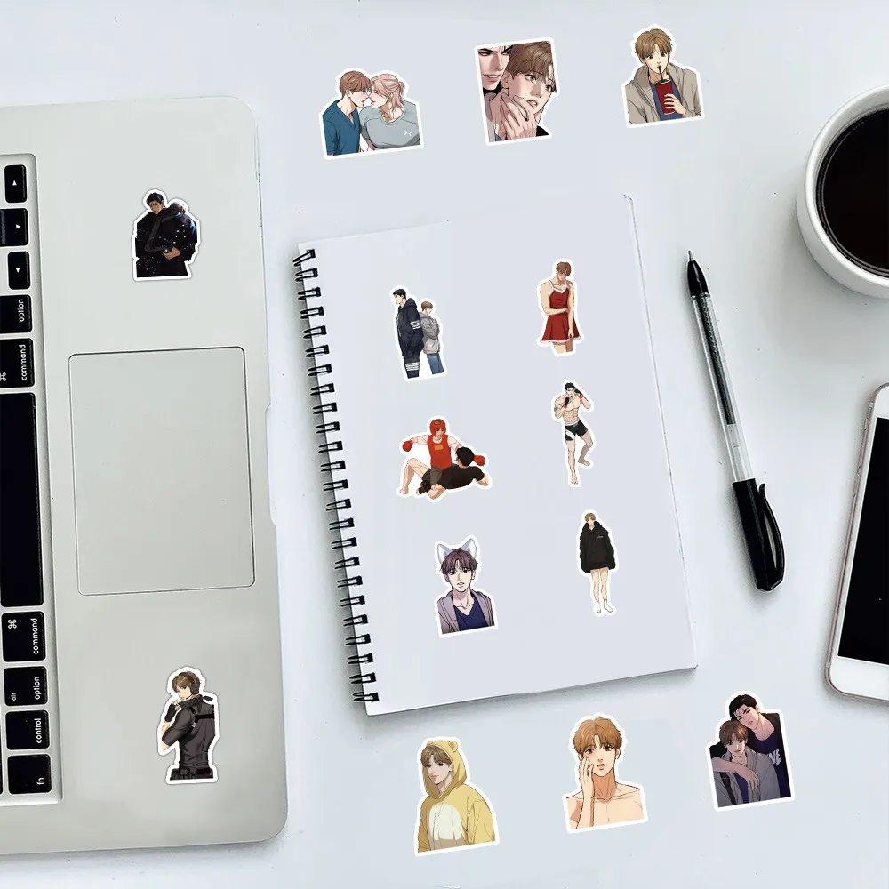 53개 애니메이션 커스 BL 보이즈러브 방수 그래피티 스티커 (헬멧, 자전거, 핸드폰, 필통 등에 사용 가능) - 페이퍼리 팝 스토어