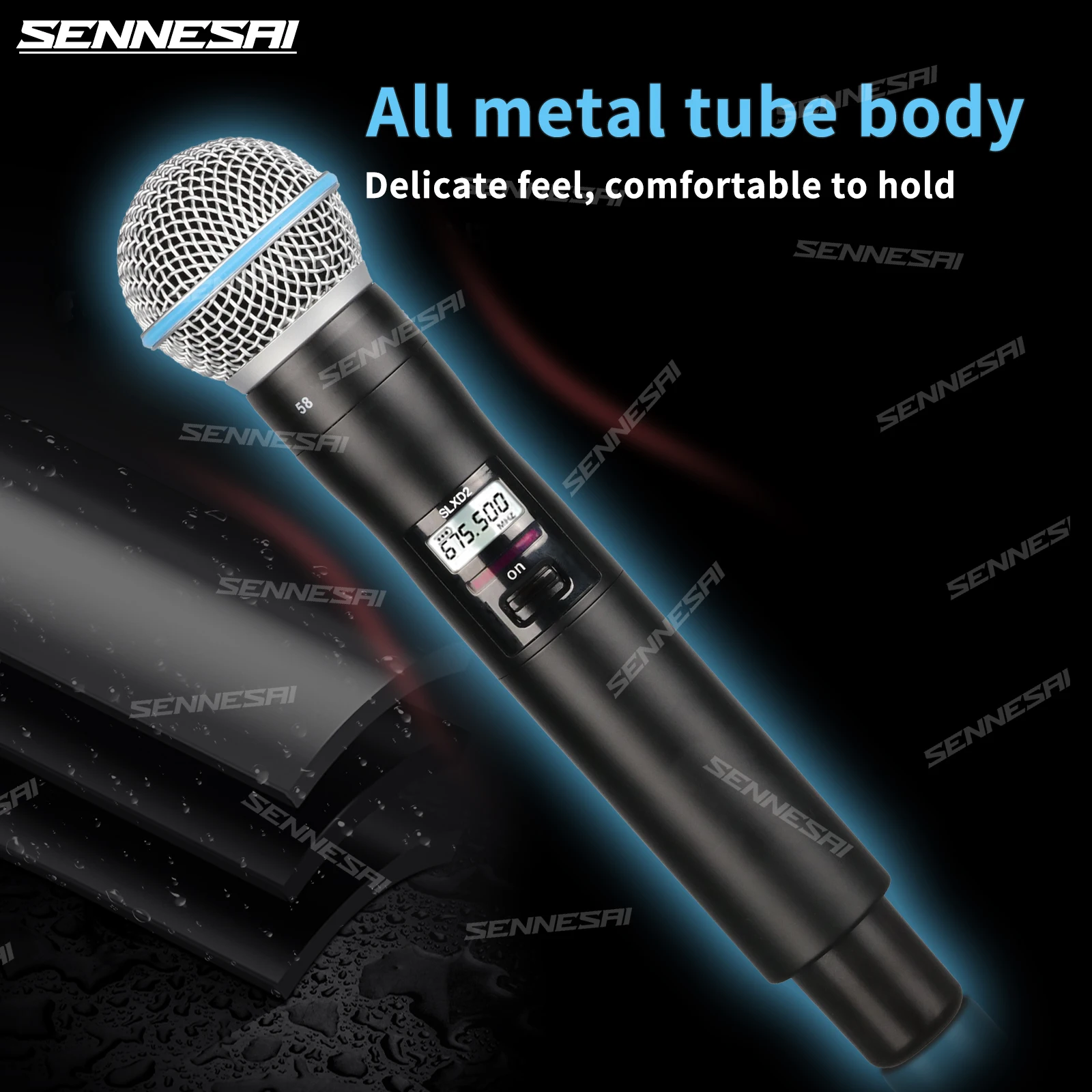 SLXD-4 B58 전문 듀얼 무선 마이크, 무대 공연, 2 채널 600-699MHz UHF 노래방 금속 핸드헬드, 최고 품질