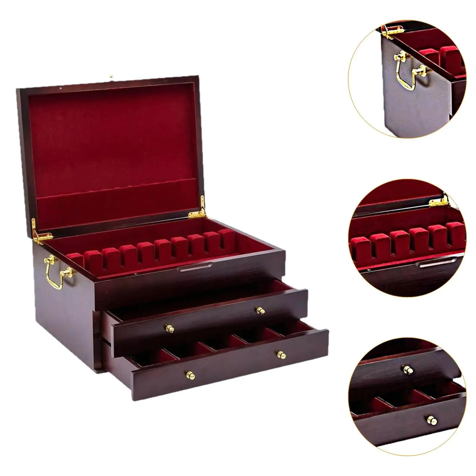 Silverware Storage Box Utensil Case Gifts Felt Lined Versatile with Lid Organizer Flatware Storage Box for Restaurant Home