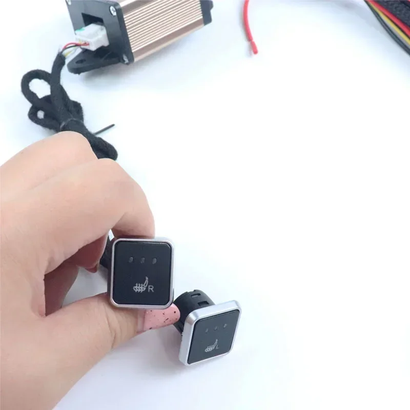 2 sedili In Fibra di Carbonio Sedile Riscaldato riscaldamento riscaldamento Sedile Coperture calda riscaldata sedili Automobiles universale 12V 2 Quadrante 5 interruttore di livello  34