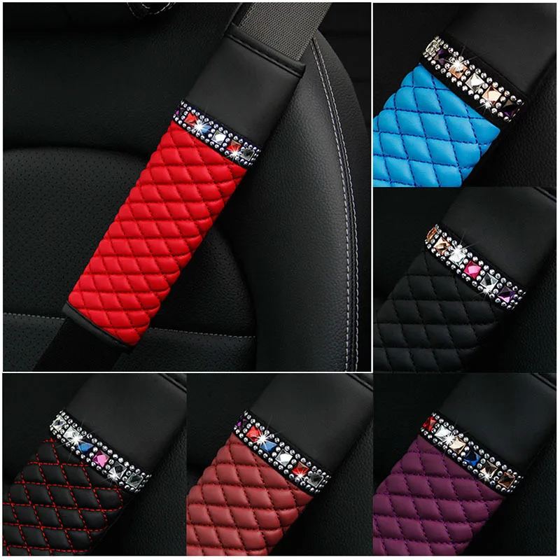 

PU Leather Safety Belt Shoulder Cover Seat Belt Accessories Breathable Protection Seat Belt Padding Pad Auto Interior Accessorie